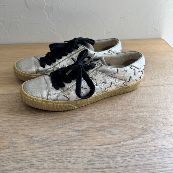 Saint Laurent shiny silver star sneakers - Picture 5 of 7